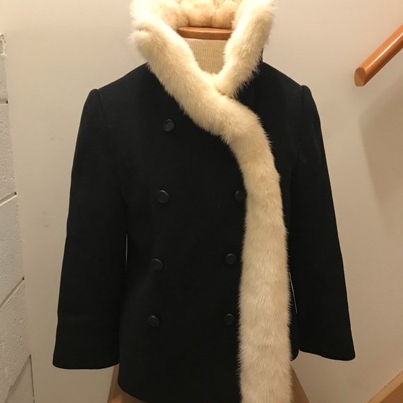 Hollywood Mink & Wool Black Jacket. Size Small - Picture 3 of 6
